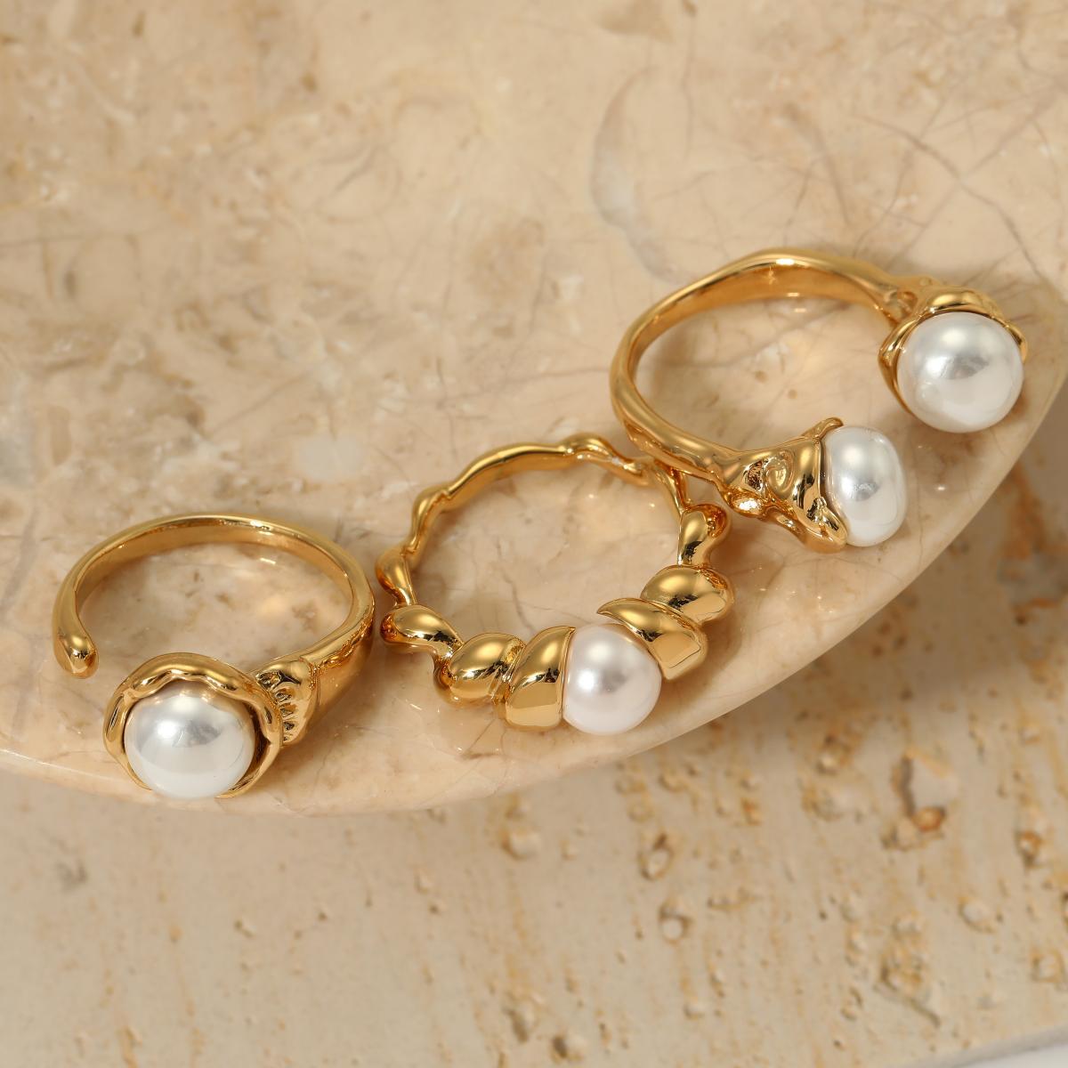 Stainless steel shell bead set ring